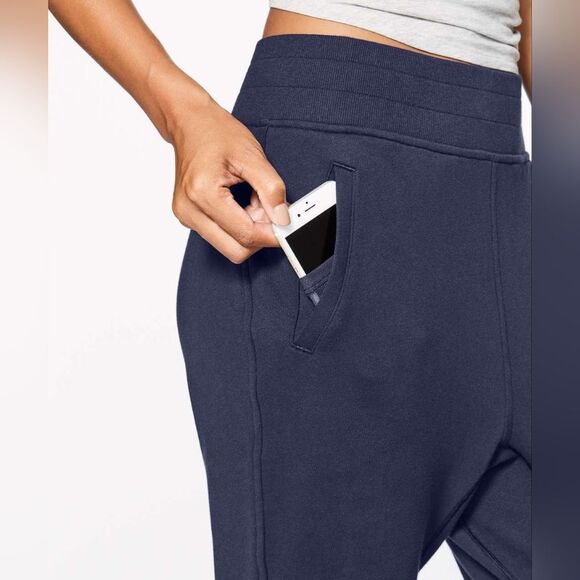 Lululemon Press Pause Jogger (25") Midnight Navy Light Cotton Size 6 Sweatpants - Picture 3 of 7
